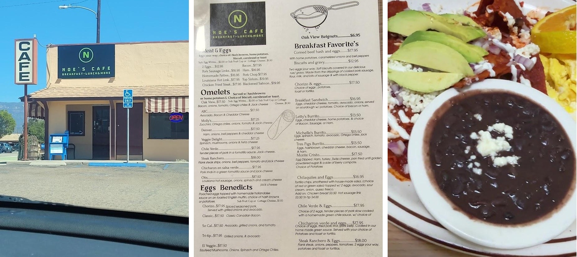 Noe's Cafe Menu