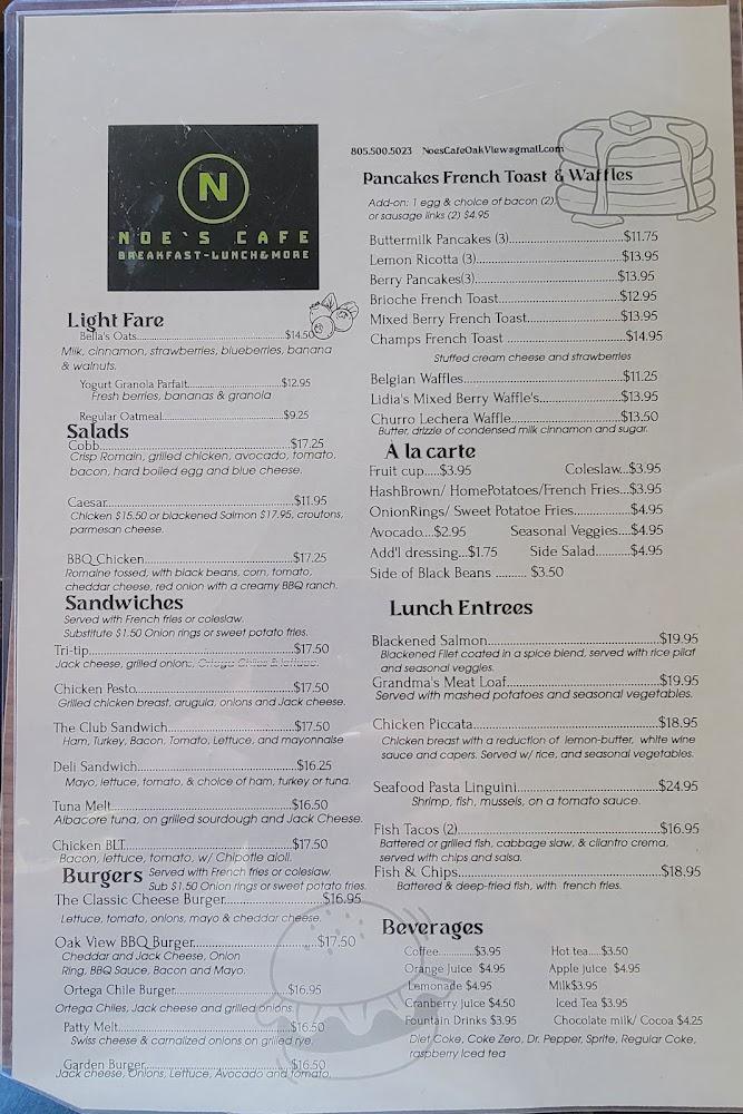 Noe's Cafe Menu image 3